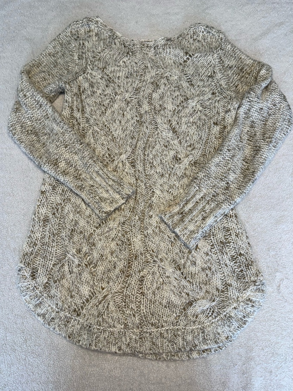 St. John's Bay Marled Cream Cable Knit Sweater